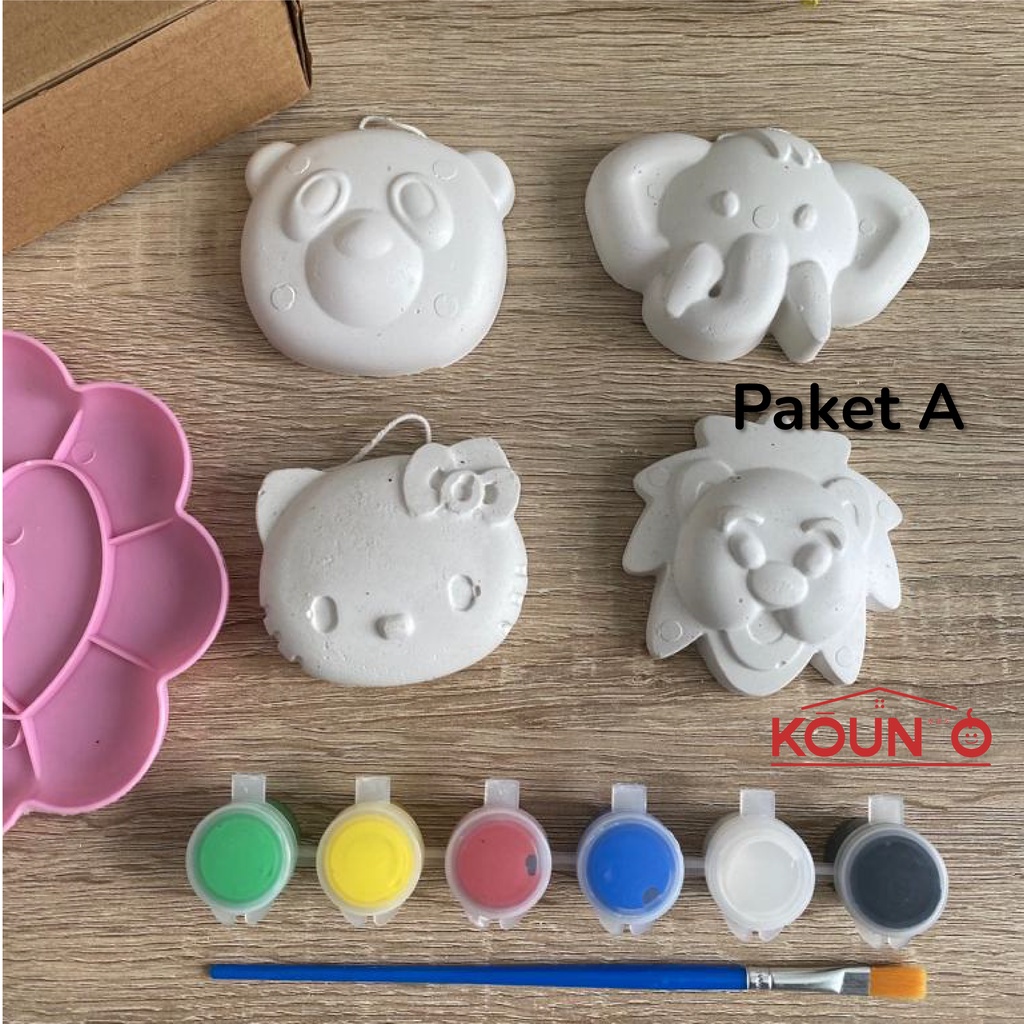 Mainan Edukasi Painting Kit Set Melukis Patung Binatang Mainan Anak Laki Laki Perempuan Prakarya Seni