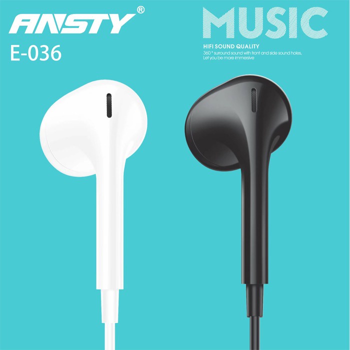 HEADSET EARPHONE HANDSFREE ANSTY E-036 MEGA BASS