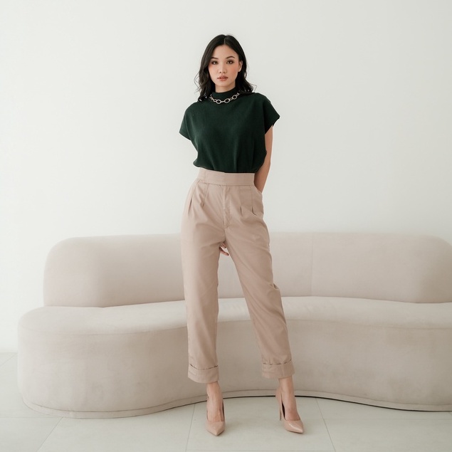 [TAVIA] JIWON HW PANTS / HIGHWAIST PANTS / HW SKINNY PANTS / CELANA KERJA  WANITA/ CELANA BAHAN/ CELANA HIGHWAIST WANITA