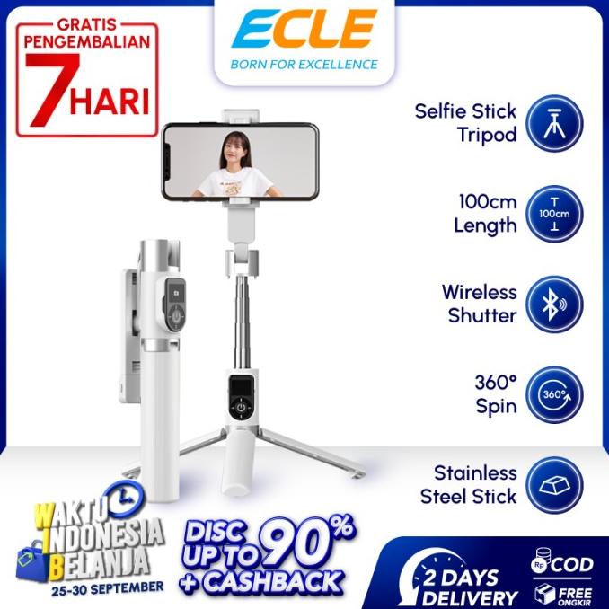 ECLE P70S Bluetooth Selfie Stick Tongsis Tripod Multifunction Putih