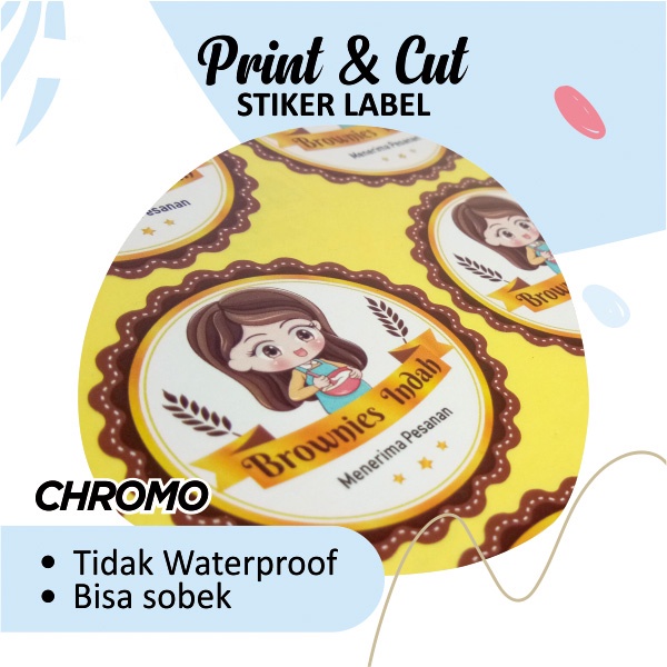 

Stiker Label Kemasan Makanan Ringan, Stiker Jualan Makanan Chromo