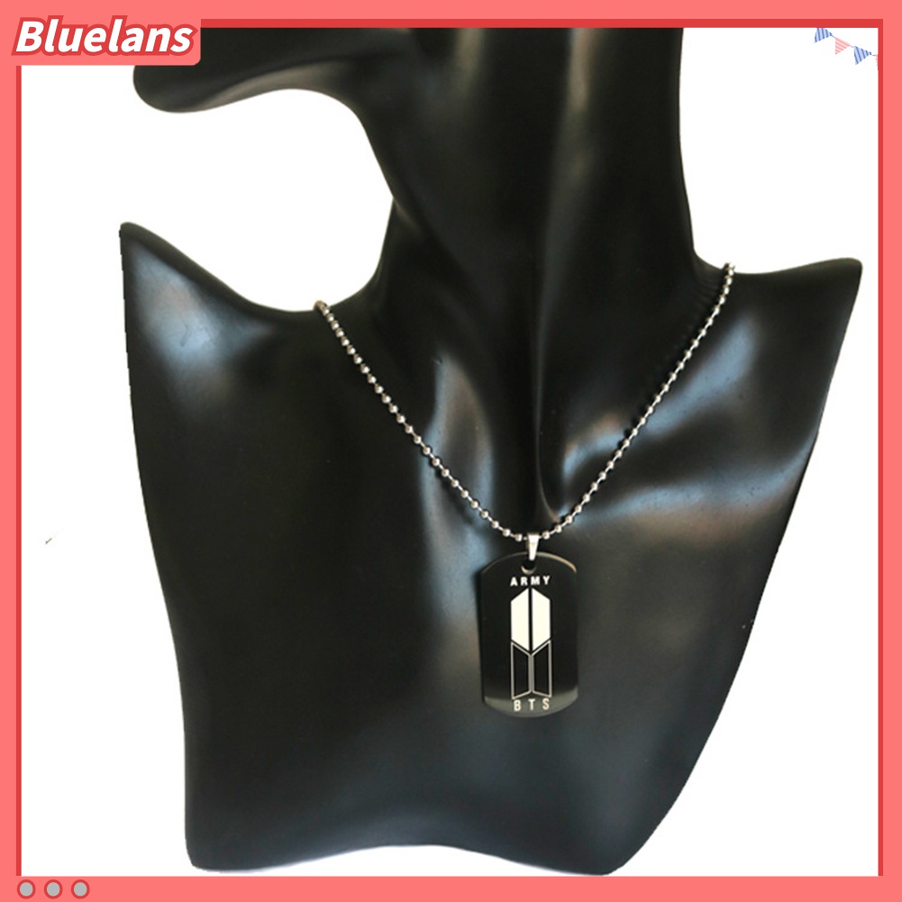 Kalung Rantai Liontin Logo Bangtan Boys Bahan Stainless Steel Untuk Unisex