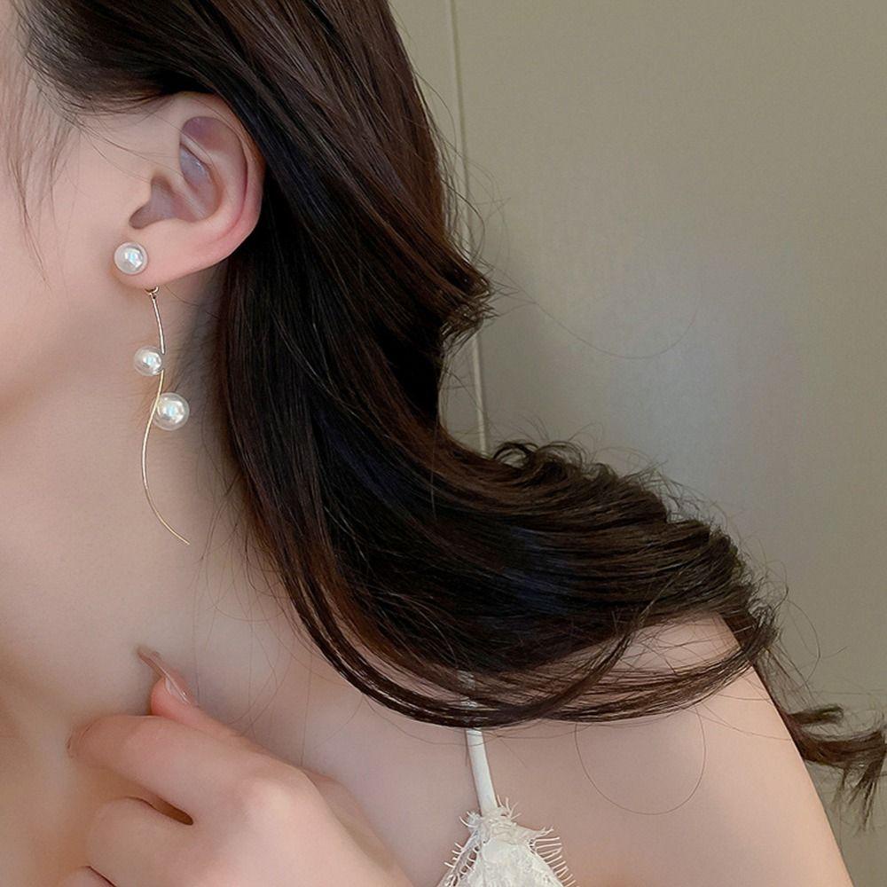 Mxbeauty Wanita Menjuntai Anting Sederhana Vintage Hadiah Pacar Berlian Imitasi Paduan Tembaga Lady Fashion Hoop Earrings