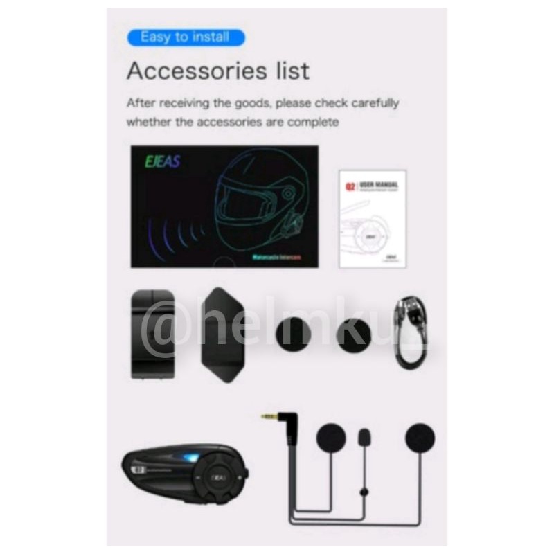 Intercom Helm Ejeas Q2 Radio FM Bluetooth SENA Killer