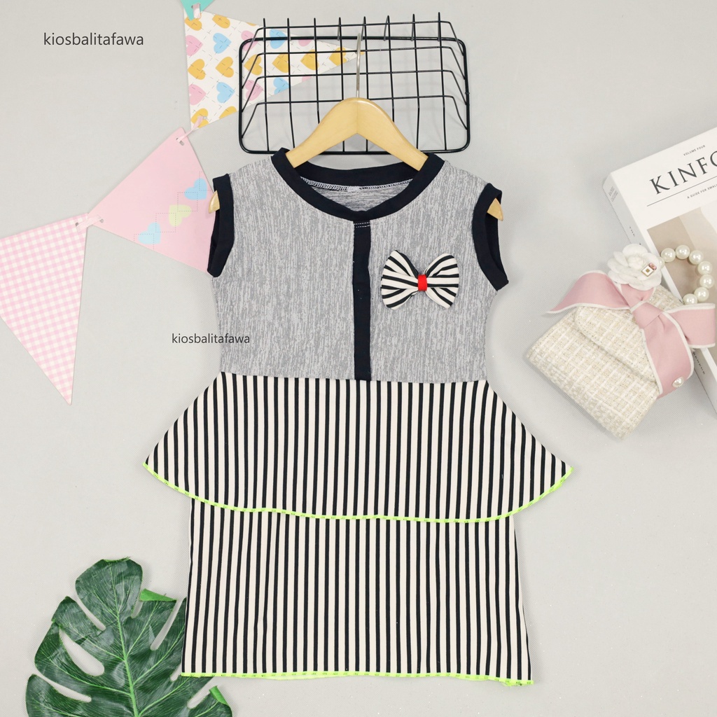Dress Viona Kensi uk 1-6 Tahun / Dress Lengan Kutung Murah Balita Anak Perempuan Dres Import Blouse