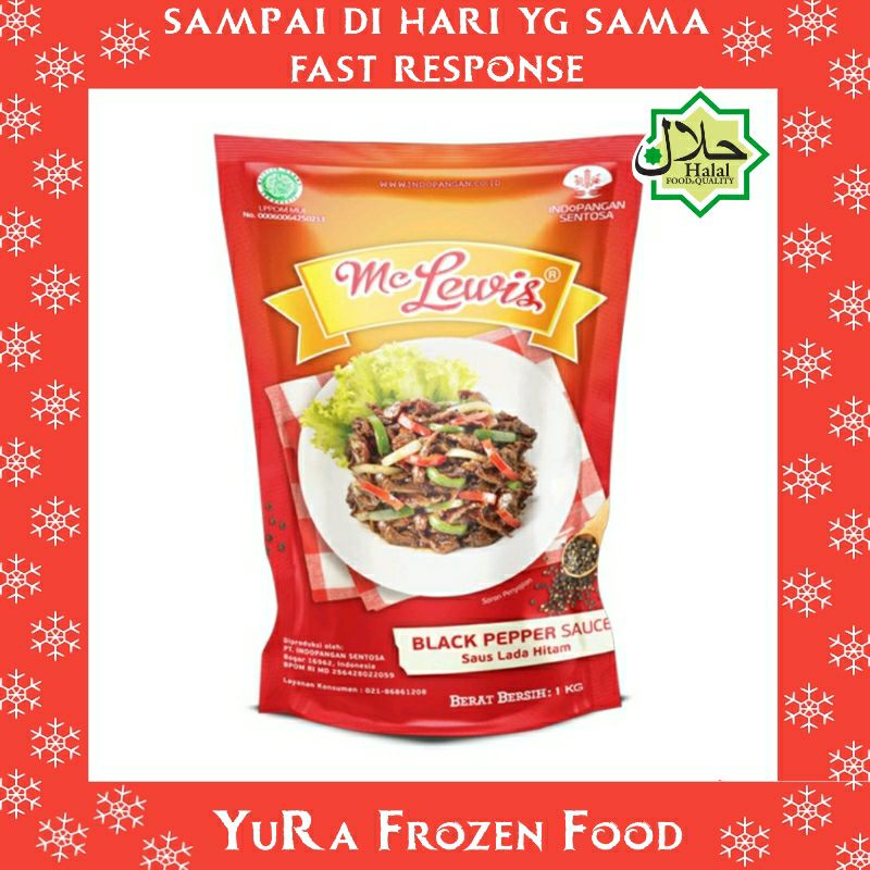 

MC LEWIS Saus Black Pepper 1 Kg / 310 g Lada Hitam