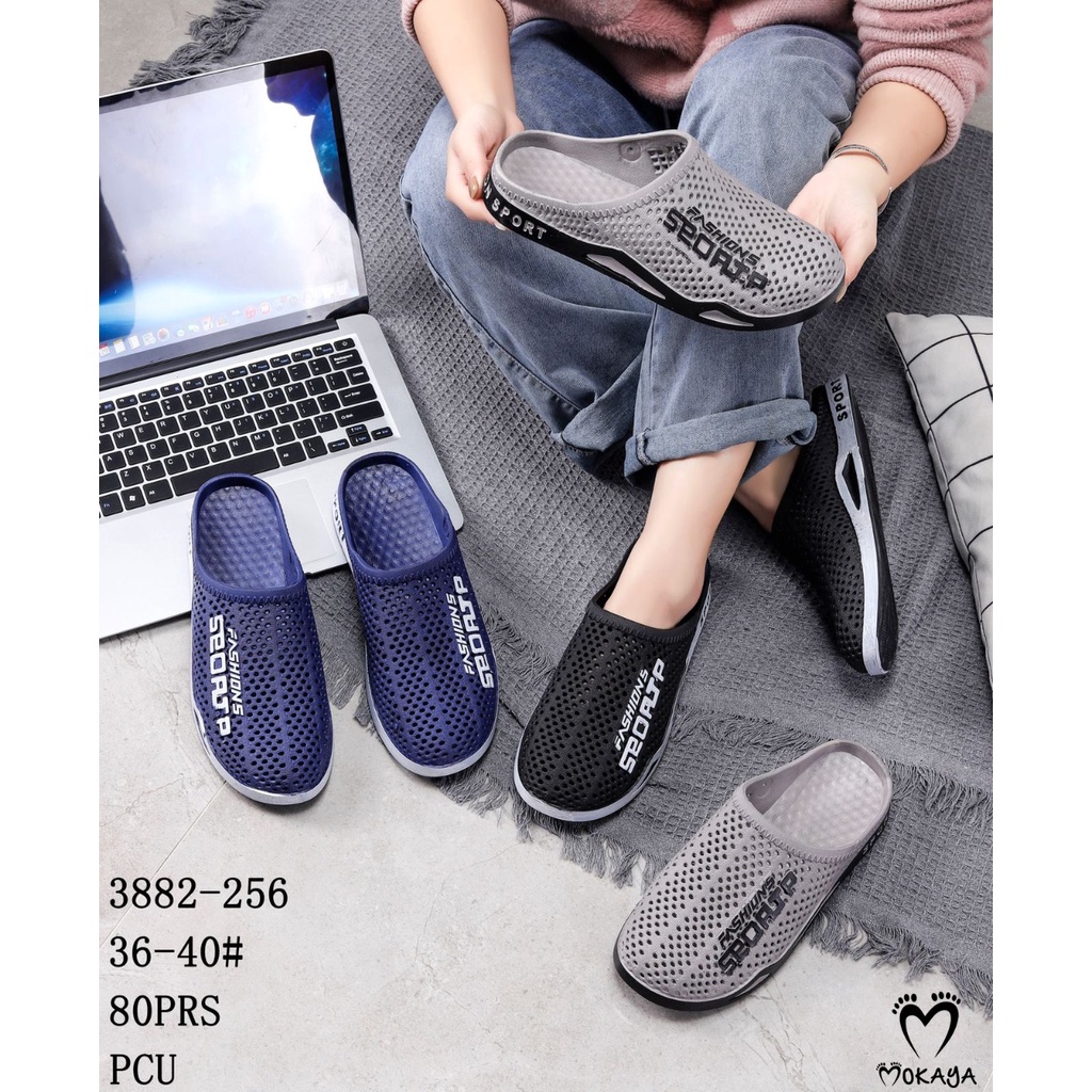 Sepatu Slop Bakpao Couple Jelly Wanita Pria Fashions Sport Empuk Keren Casual Import Mokaya / Size 36-40 (3882-2Ae/3881-20)