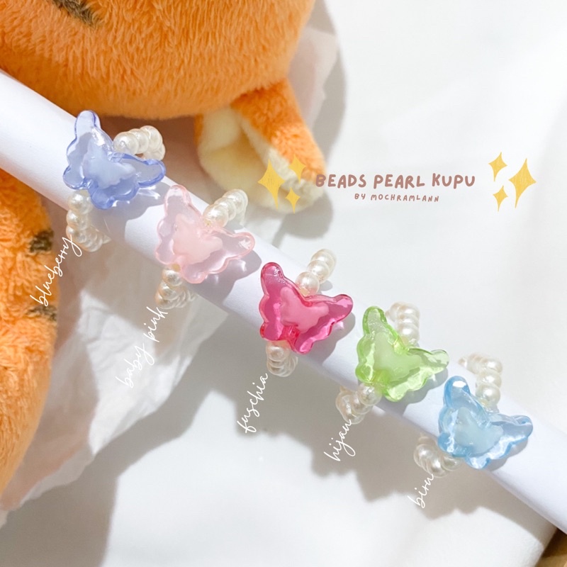 beads ring pearl - kupu jelly / cincin manik-manik korea / beads ring by mochramlann
