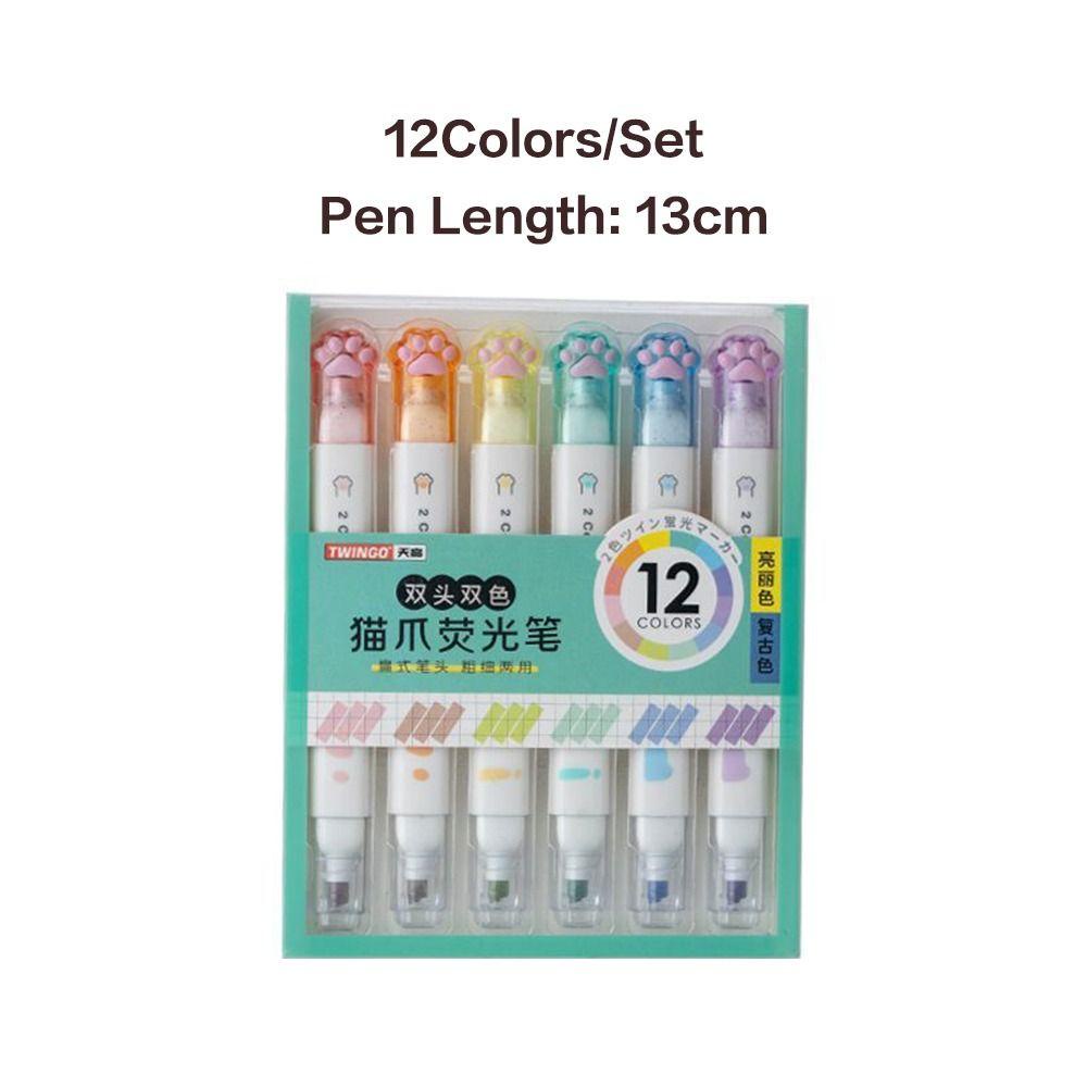 Preva 6PCS/Set Stabilo Pen Set Good-looking Perlengkapan Kantor Sekolah Menggambar Graffiti Alat Menulis Pena Warna Kepala Ganda