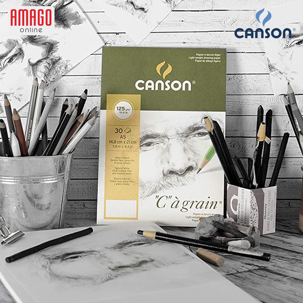 Buku CANSON C A Grain - Pad - 30 sheets - A4 - 21 x 29,7 cm - 125 gram - 400060605