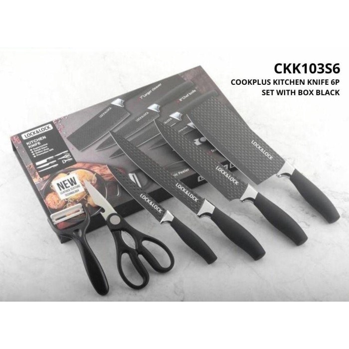 Aksesoris Dapur Pisau Set Lock N Lock Isi 6 Premium New Series Original