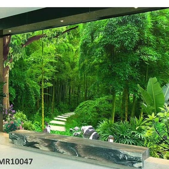 Photowall Mural Wallpaper Dinding Mural Pemandangan Alam Hijau 3D Asfitamarket