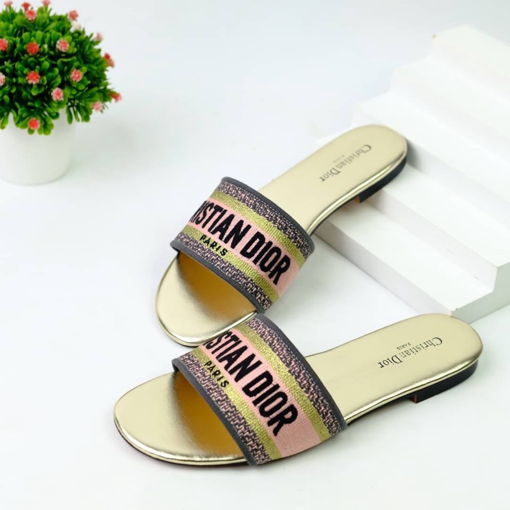 [7.7 Boombastis Sale⚡] - SANDAL WANITA DS08 CHRISTIAN DR DWAY SLIDE SENDAL PREMIUM IMPORT