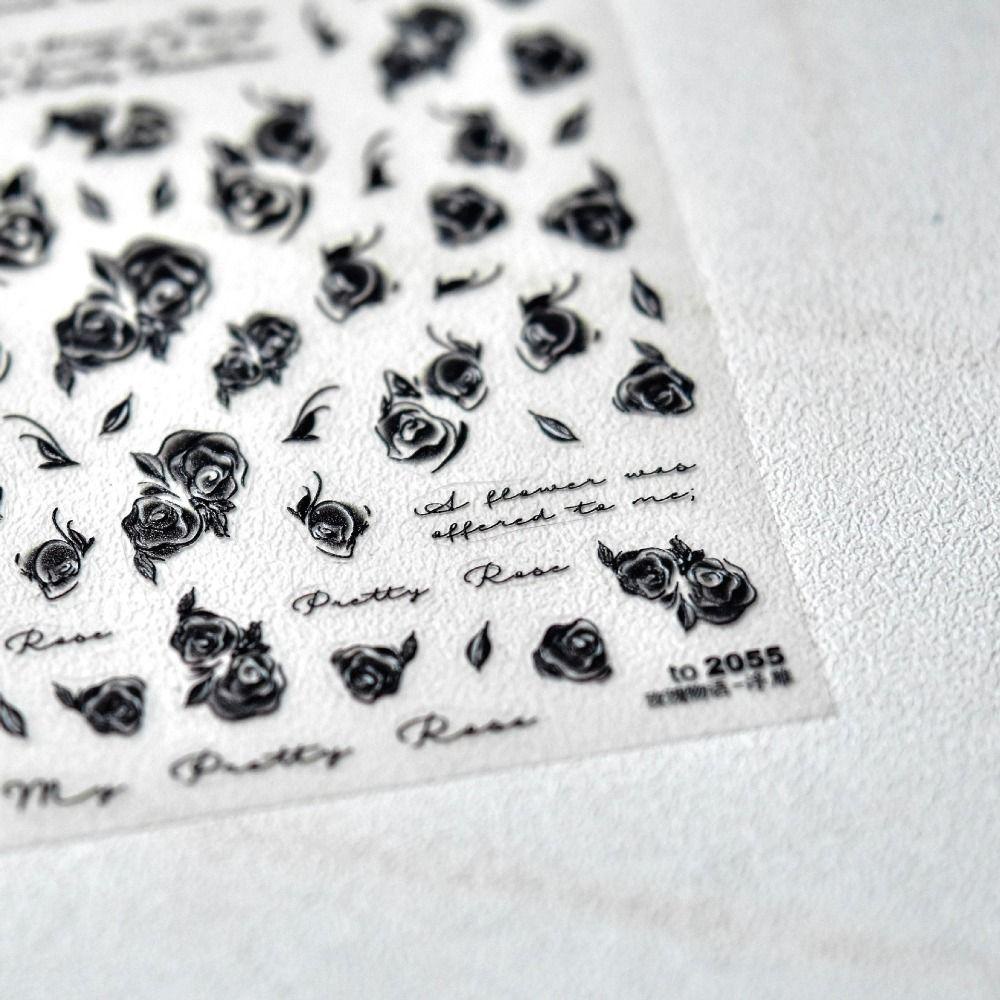 Mxbeauty Stiker Mawar Pereda Kuku Gaya Jepang Motif Flowral DIY Nail Salon Manicuring 5D Dekorasi Kuku