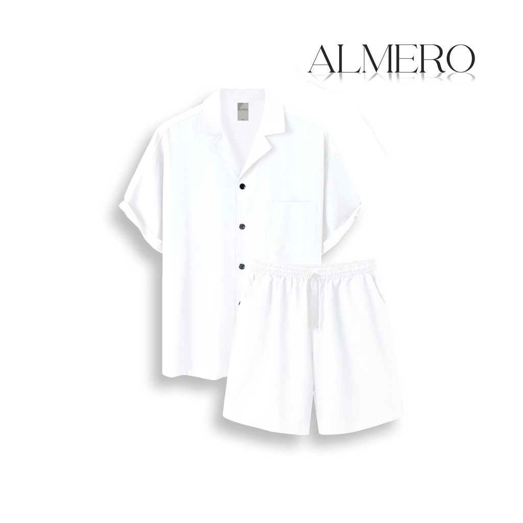 kemeja one set pepito Original Almero setelan baju & celana stylist-broken withe