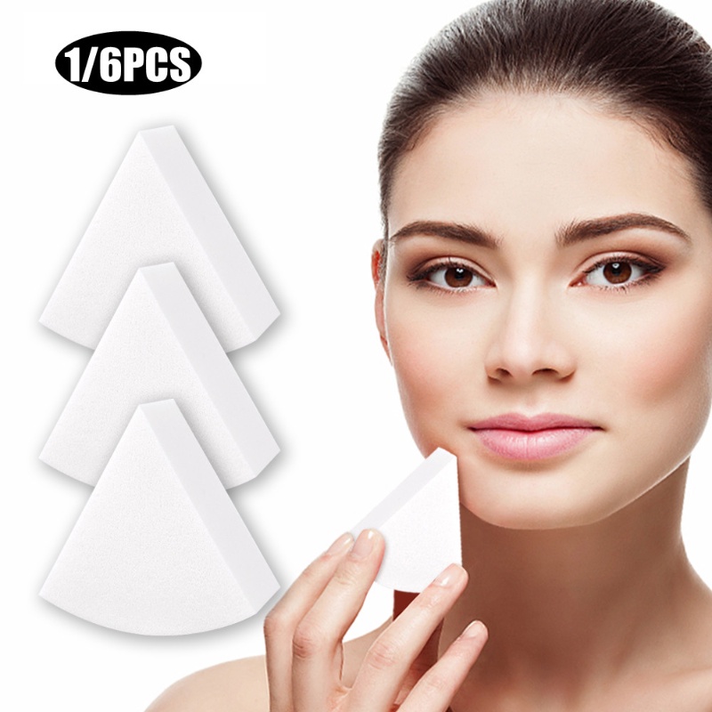 Spons Puff Makeup Multifungsi Bentuk Segitiga Bahan Kulit Lembut Elastis Ramah Kulit