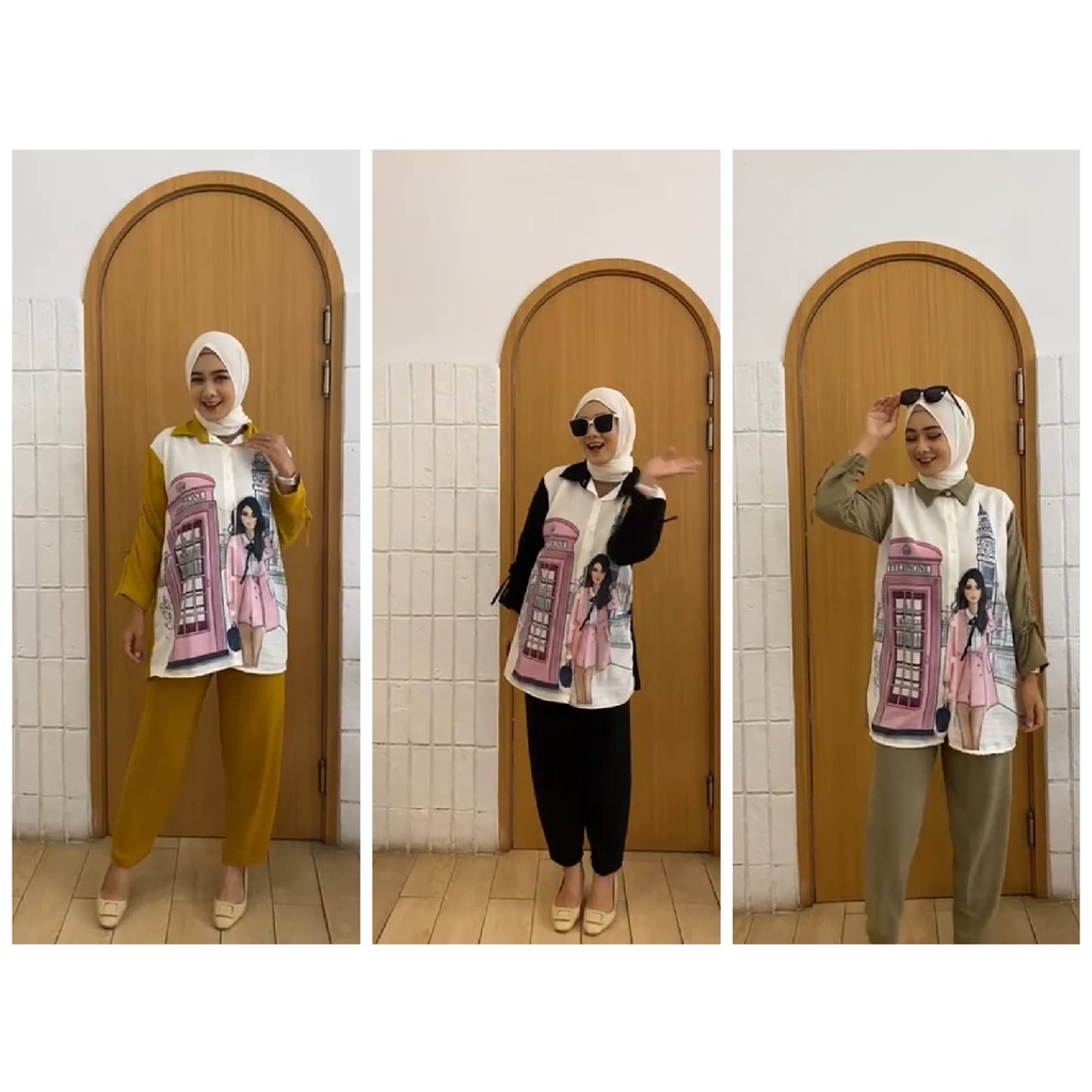 SETELAN CRINKLE AIRFLOW ANIME CROP VIRALL // ONE SET OVERSIZE SABLON ANIME CROP