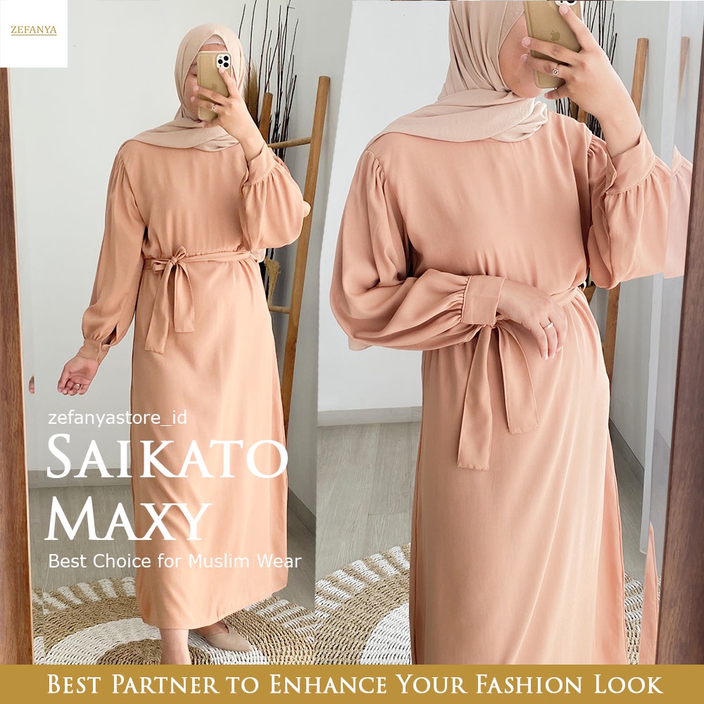 Gamis Pesta Mewah Elegan Baju Gamis Wanita Premium Kondangan Terbaru Kekinian Saikato
