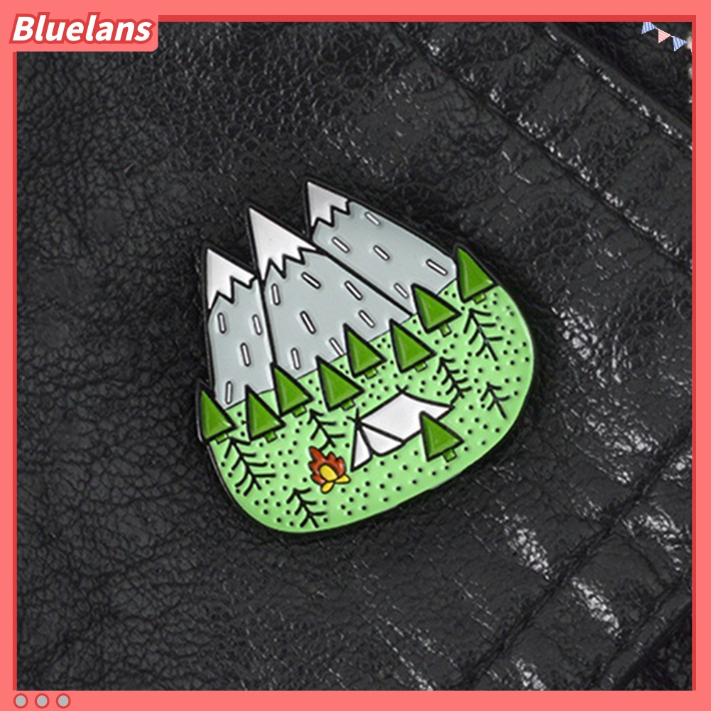 Bros Pin Enamel Desain Kartun Gunung Untuk Kerah Pakaian