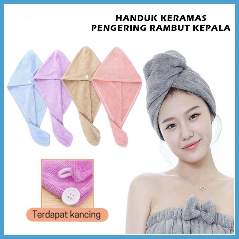 Handuk Rambut Magic Towel Handuk Kepala Keramas Turban Keramas