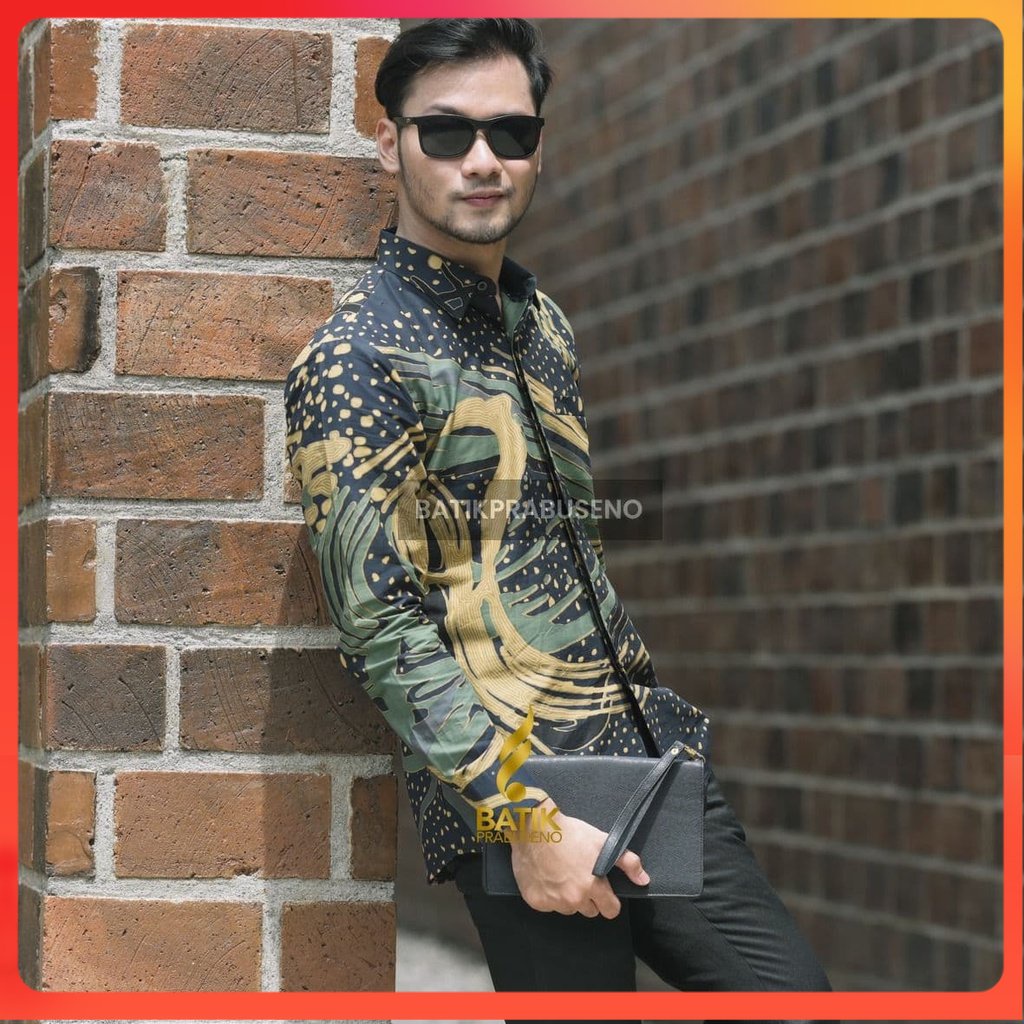 PAMUNGKAS Kemeja Batik Pria Lengan Panjang Slim Fit Original Ori Prabuseno Full Furing Jumbo Modern 