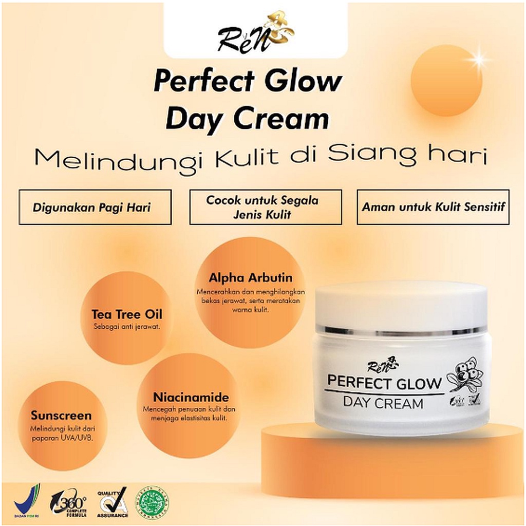 Ren Perfect Glow Day Cream 15gr - Cream Siang - Cream Pencerah Wajah - Glowing Cream - Krim Siang - Krim Wajah