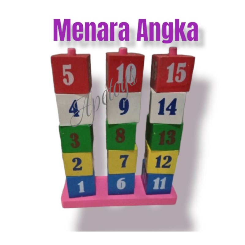 Mainan Edukasi Anak_Susun Balok Angka/Menara Balok Angka