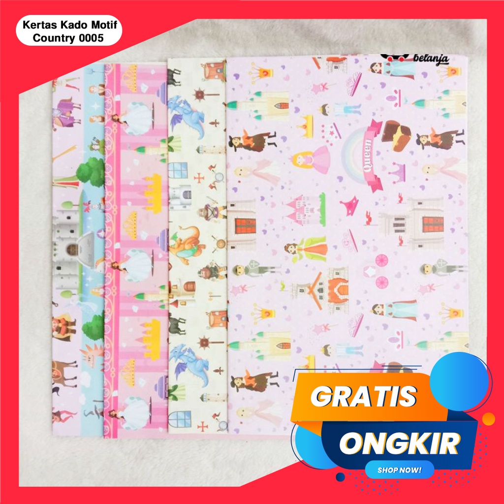 365 Kertas Kado Motif Country kertas Pembungkus hadiah / KERTAS KADO 0005 (50X65)