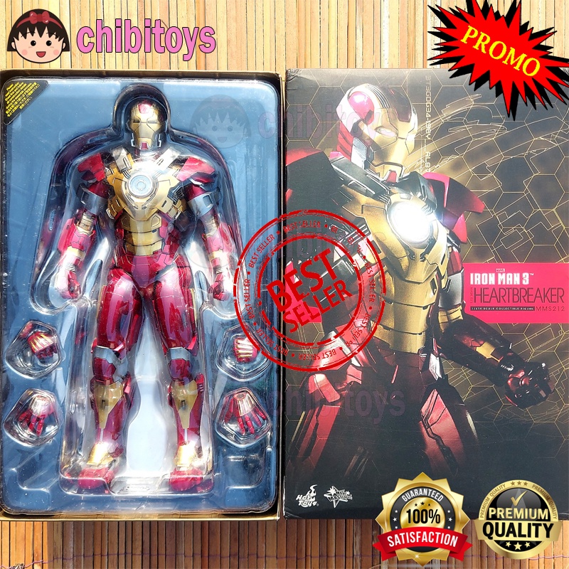 HOT TOYS IRONMAN 3 MARK 17 HEARTBREAKER - IRON MAN MMS212 BIB ORIGINAL - HOT TOYS IRON MAN 3 ACTIONS