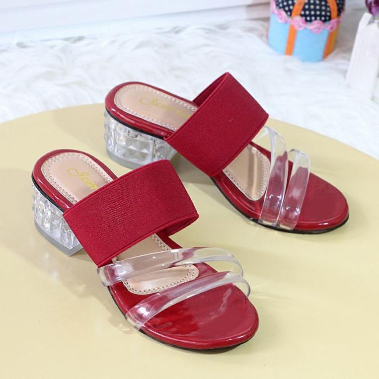 Sepatu Hak Anak Perempuan Sandal Heels Kaca 4 Cm "BUG.22Oc22d"