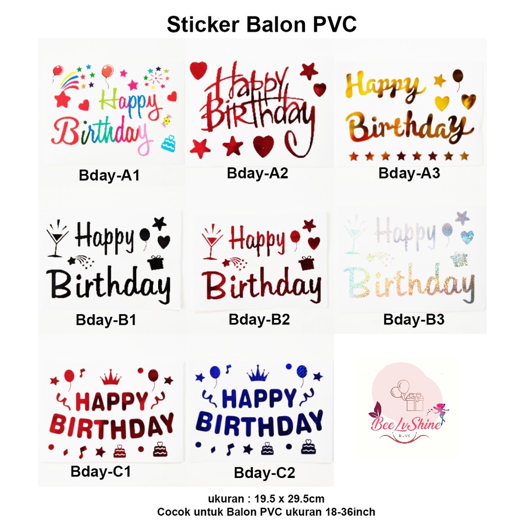 STICKER BALON PVC / BALON BOBO