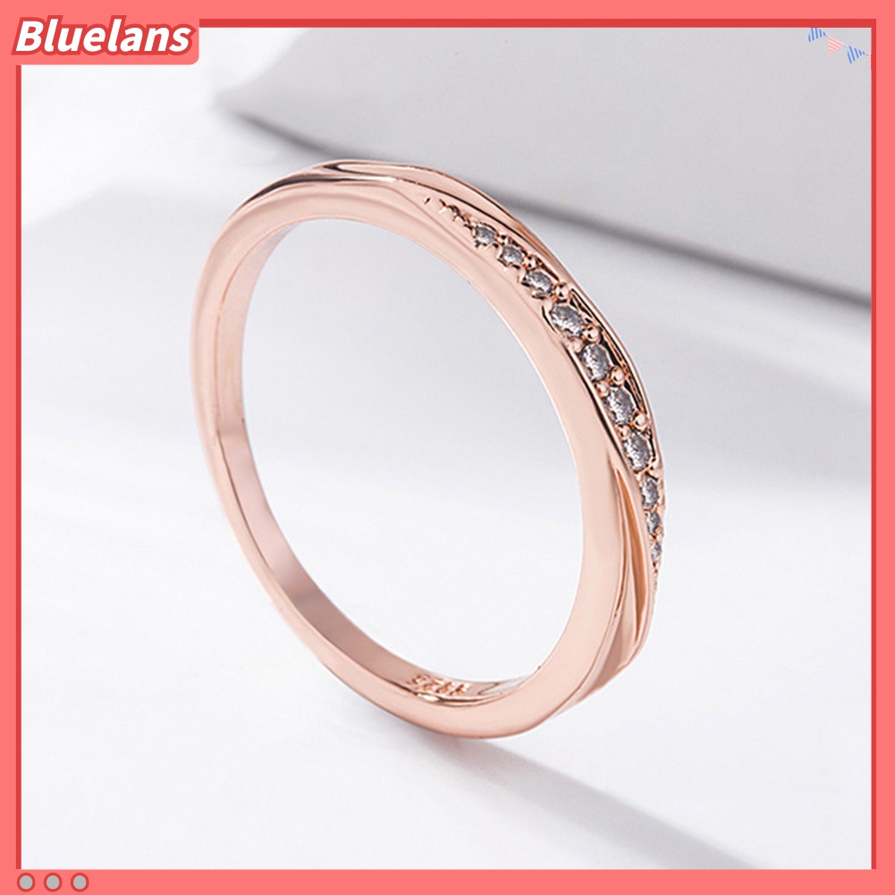 Cincin Jari Cubic Zirconia Bentuk Bulat Untuk Wanita