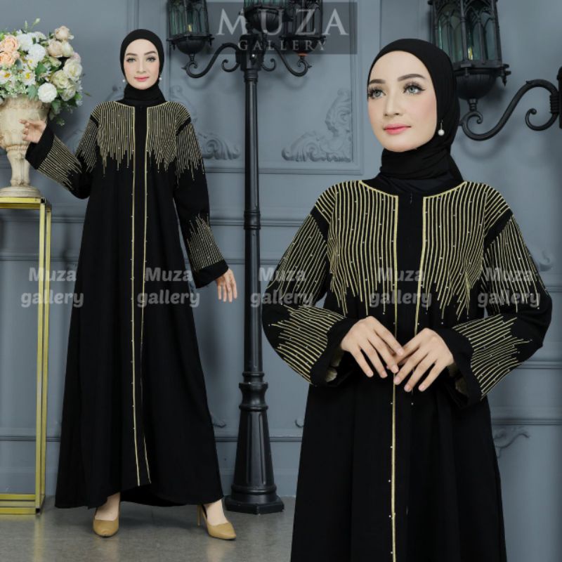 MUZA ABAYA HITAM ZYVA GOLD/SILVER (BUSUI)