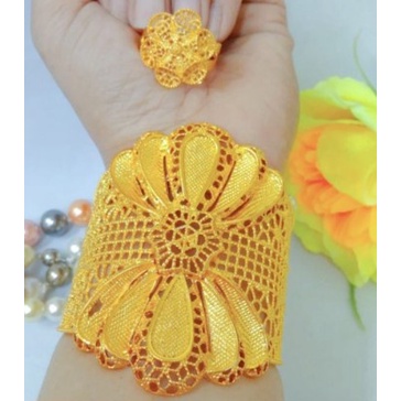 Perhiasan Satu Set Kendari Bunga Gold Xuping Lapis Emas 24k