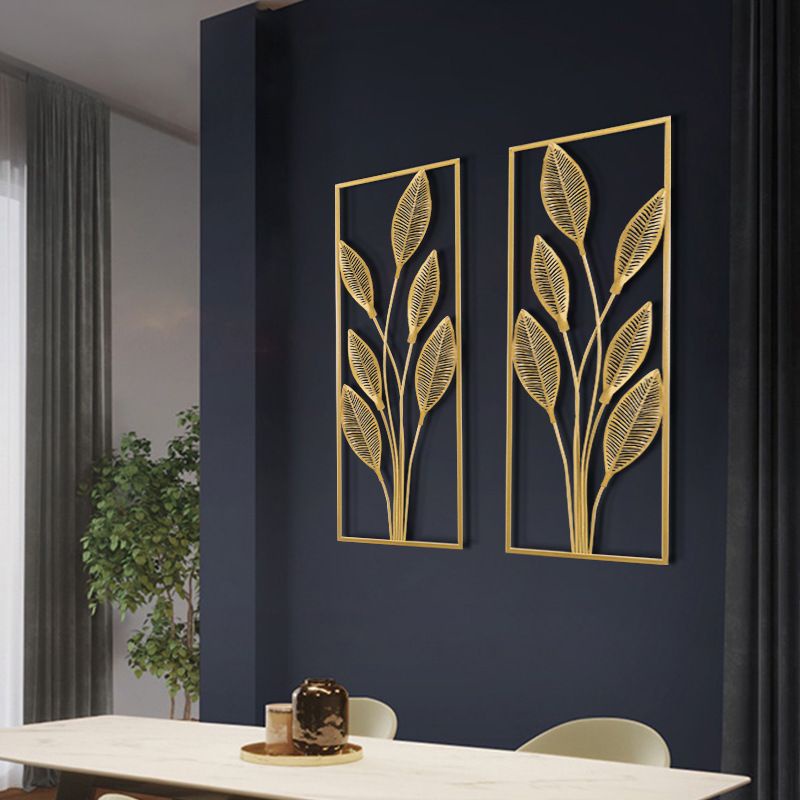 Wall decor hiasan dinding/Wall decor metal gold Frame Daun