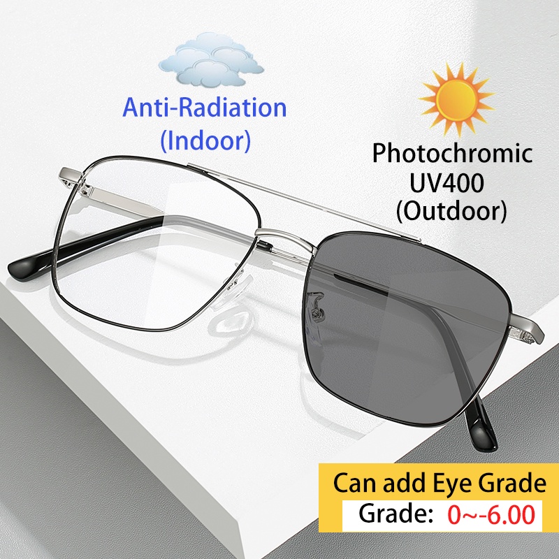 Kacamata Anti Radiasi Photochromic Minus UV400 Untuk Pria Dan Wanita