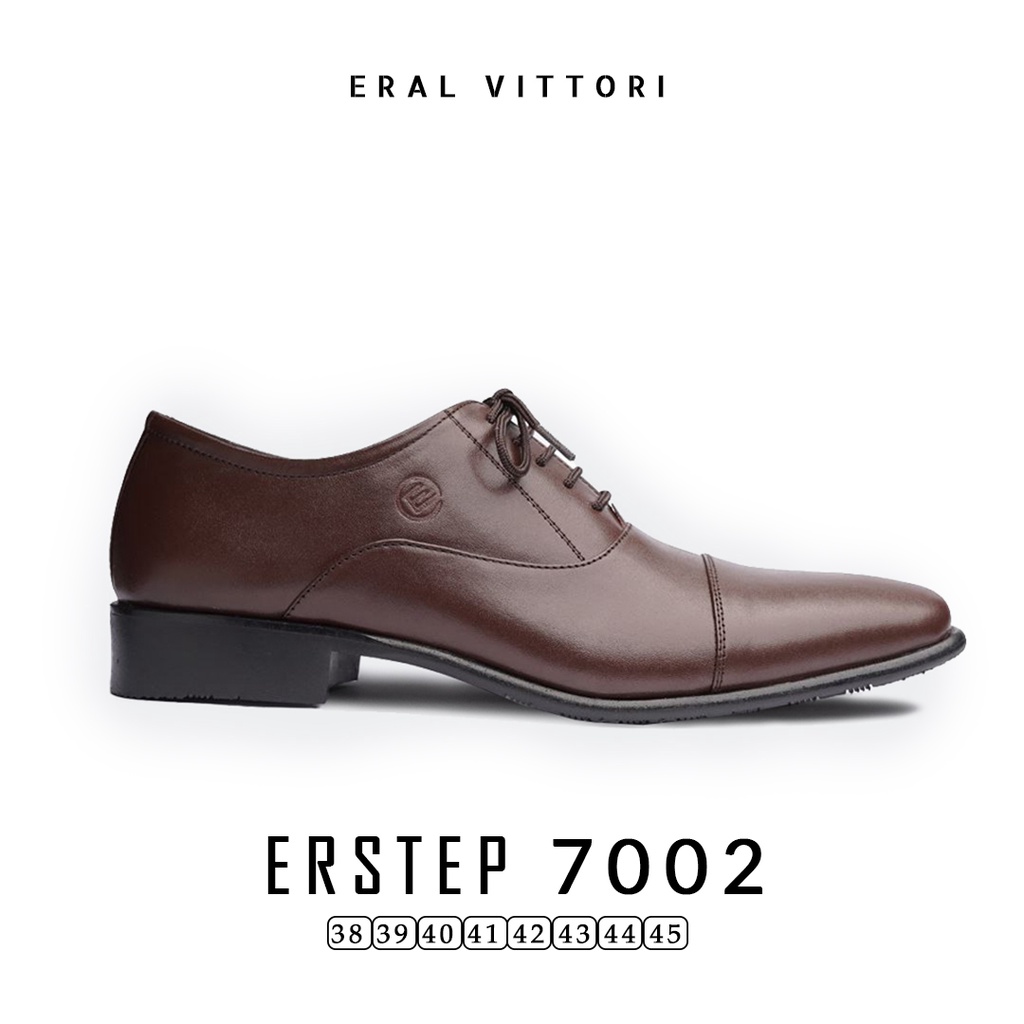 Eral Vittori - Erstep 7002 Sepatu Pria Kulit  Pantofel Formal Kerja Kantor Coklat