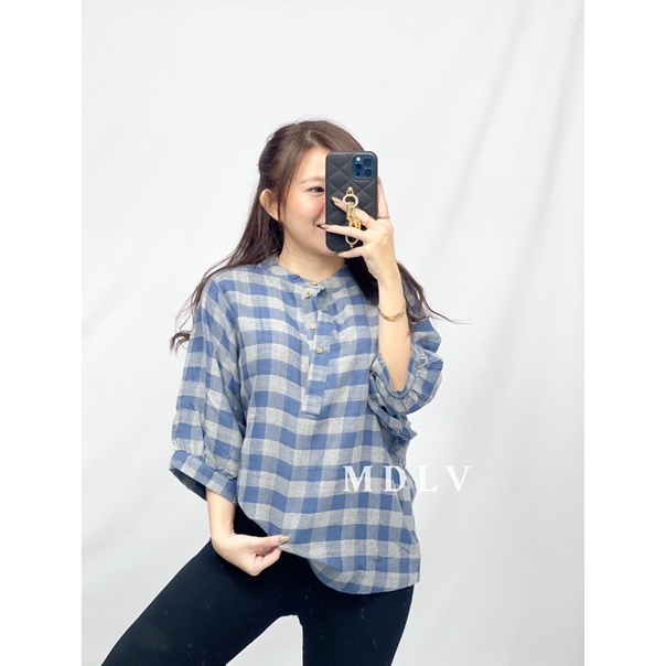 MDLV ~ 8939# Fernanda Double Cloth Plaid Shirt KOTAK BESAR Kemeja Flanel Import