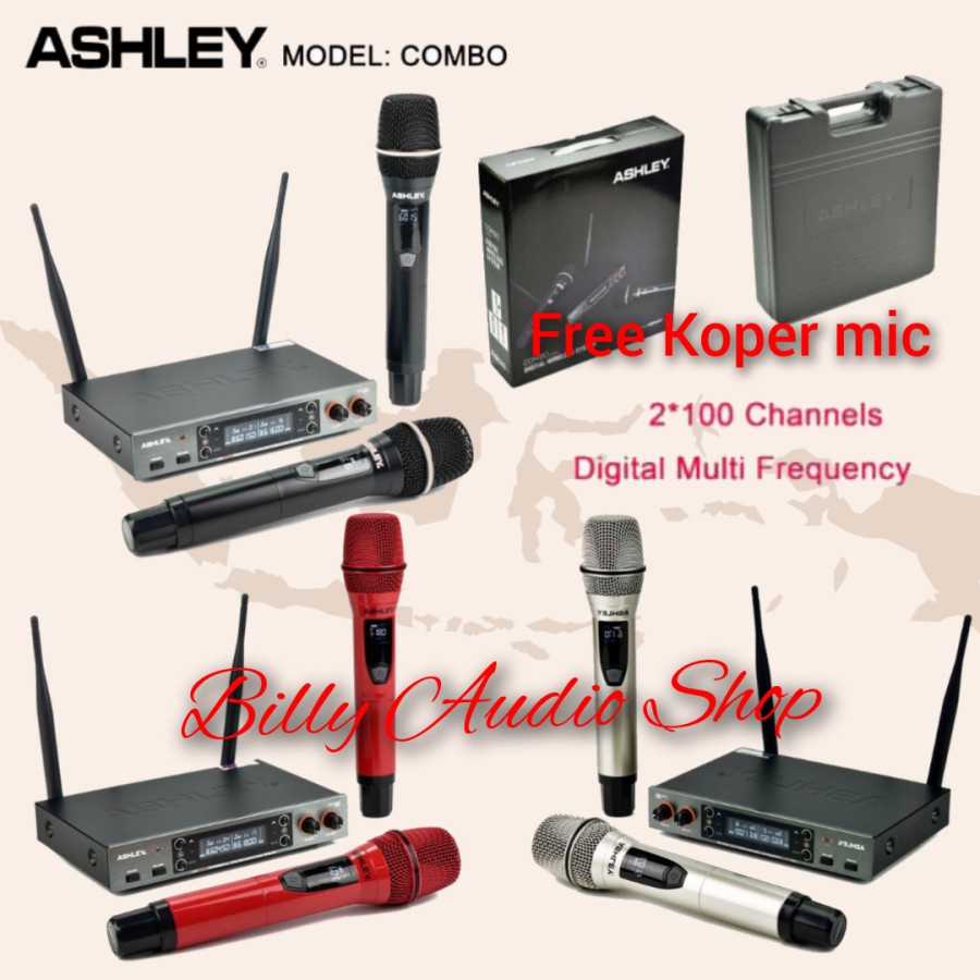 Mic Wireless Ashley Combo Original anti feedback