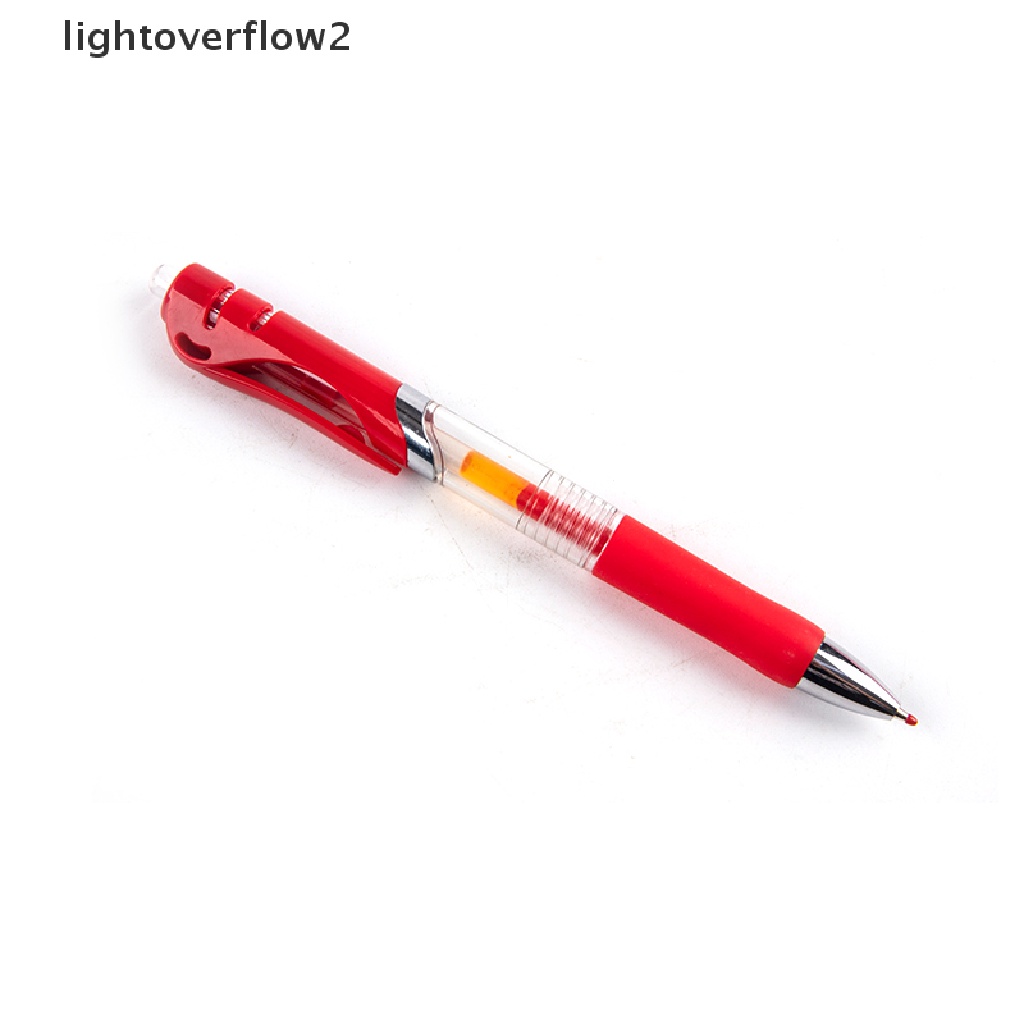 (lightoverflow2) 1 Pulpen + 10 Refill / 50Pcs Refill Tinta Gel Tekan Manual Untuk Sekolah / Kantor