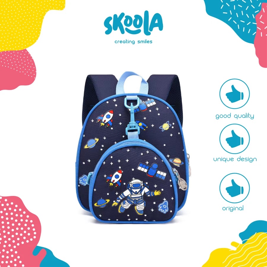 Skoola Tas Anak Laki Laki PAUD Ransel Selempang 2 in 1 Astronot - Ooni