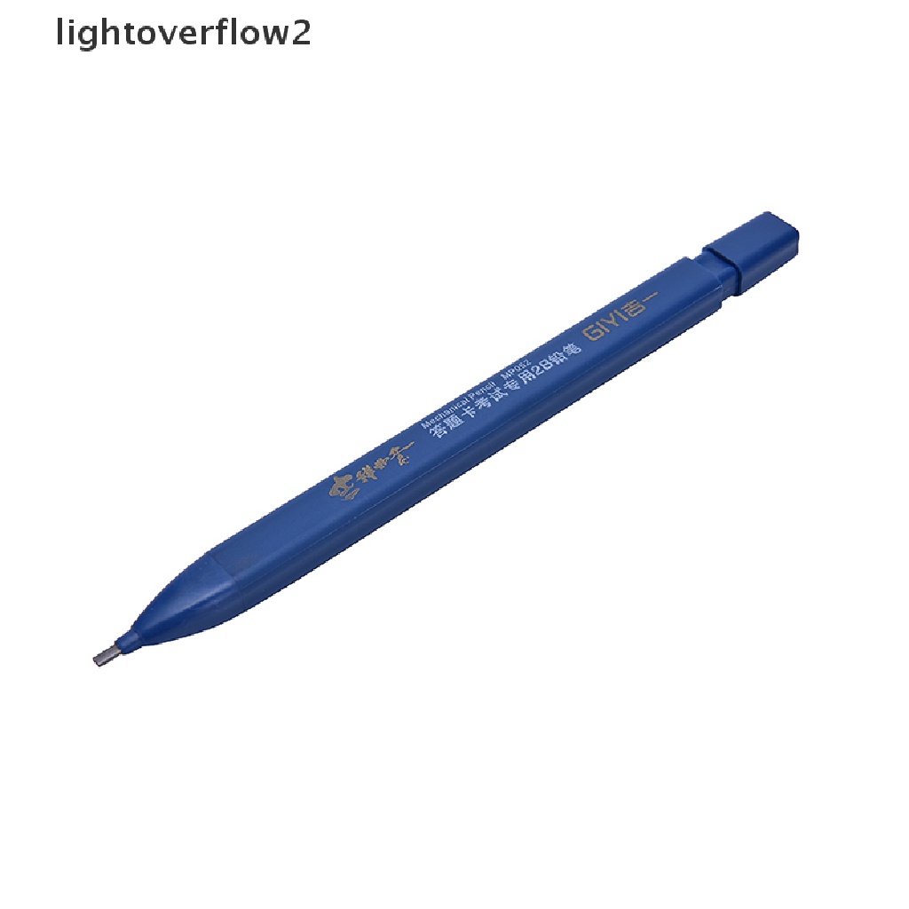 (lightoverflow2) 1pc Pensil Mekanik Otomatis 2B Dengan Isi Ulang Lead Hitam