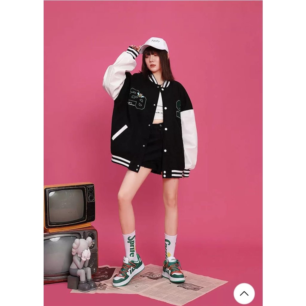 SASUKE.ID &gt; JAKET VERSITY BASEBALL IMPORT WANITA KOREAN STYLE KEKINIAN |Sasuke_| JAKET BASEBALL WANITA/PRIA KOREA OERSIZE | Jaket sukajan wanita/pria Terbaru