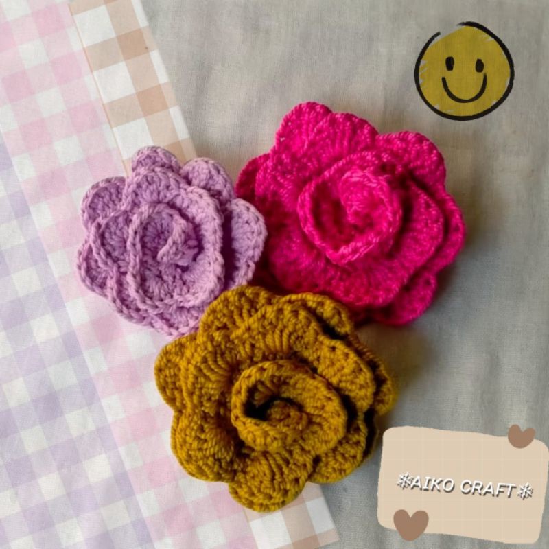 Aplikasi Bunga Rajut 3d