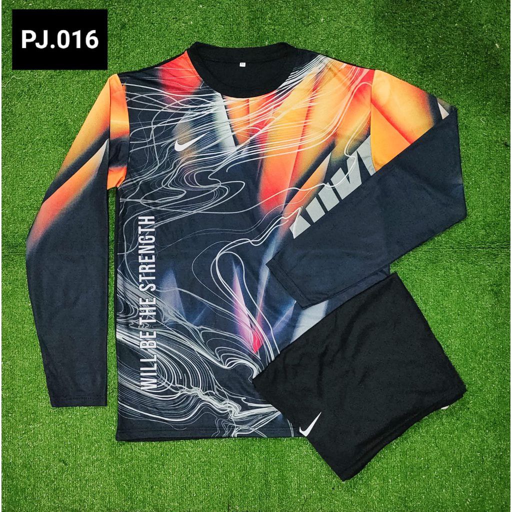 1 SET PAKAIAN OLAHRAGA PRIA KAOS LENGAN PANJANG BAJU SEPEDA BAJU KIPER PANJANG BAJU MANCING OLAHRAGA