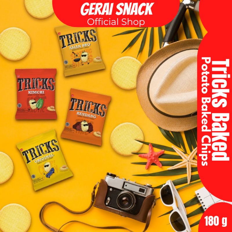 Tricks Baked Crips Biscuit Kentang 1 Box Isi 10pcs Cemilan Keluarga