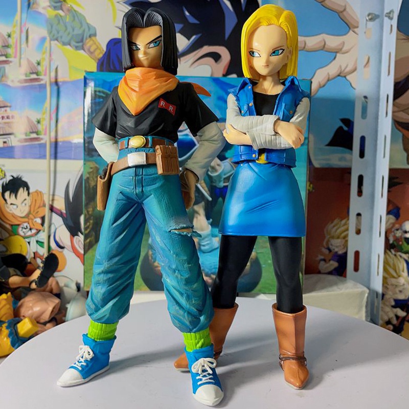 Mainan Action Figure Model Anime Dragon Ball Z Android 17 18 24CM Bahan PVC Untuk Koleksi Anak