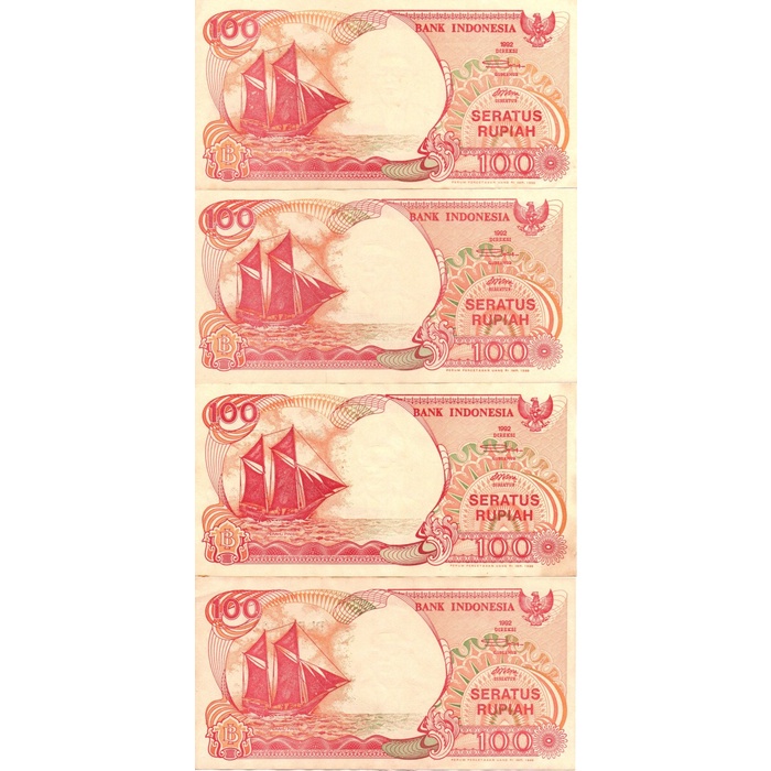 Uang Kertas 100 Rupiah Perahu Layar Emisi 1992 IMP 1999 UNC