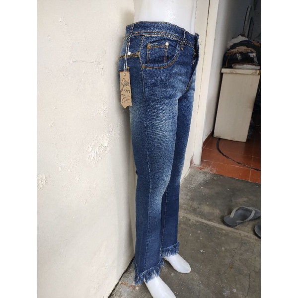 CELANA JEANS PANJANG WANITA celana perempuan cewek cewe bahan Soft Jeans Motif
