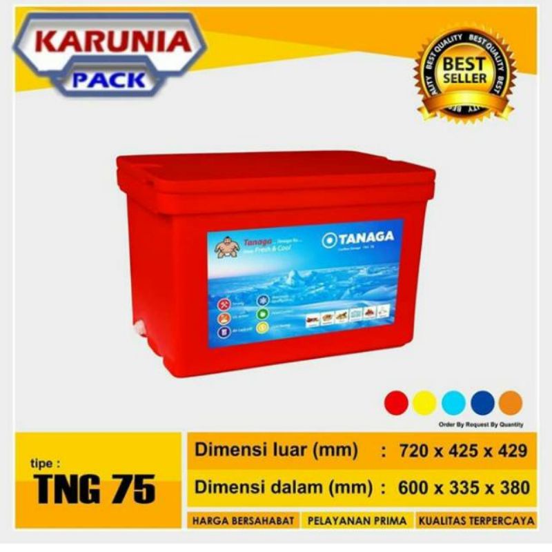 TANAGA PENDINGIN IKAN DAN DAGING COOL BOX ES COOLER BOX ICE UKURAN 75 LITER KUAT TAHAN LAMA
